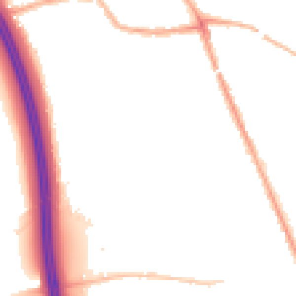 Night-time road noise heatmap for WN4 9UW
