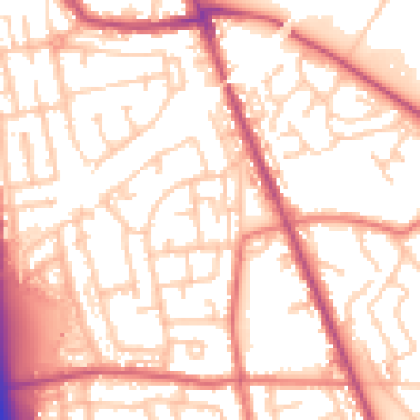 Daytime road noise heatmap for WN4 9XF