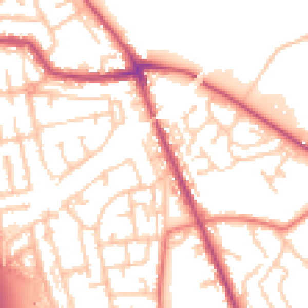 Daytime road noise heatmap for WN4 9XG