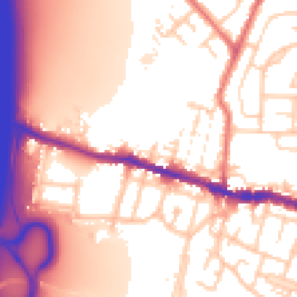 Daytime road noise heatmap for WN5 0AA