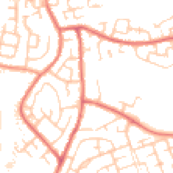 Daytime road noise heatmap for WN5 0BB