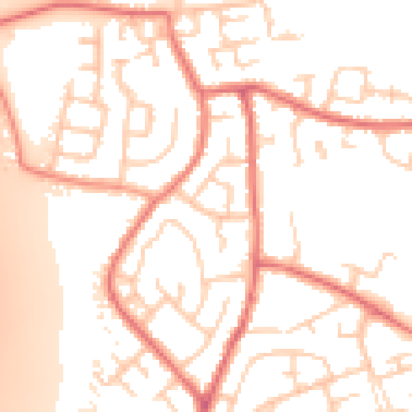 Daytime road noise heatmap for WN5 0BS