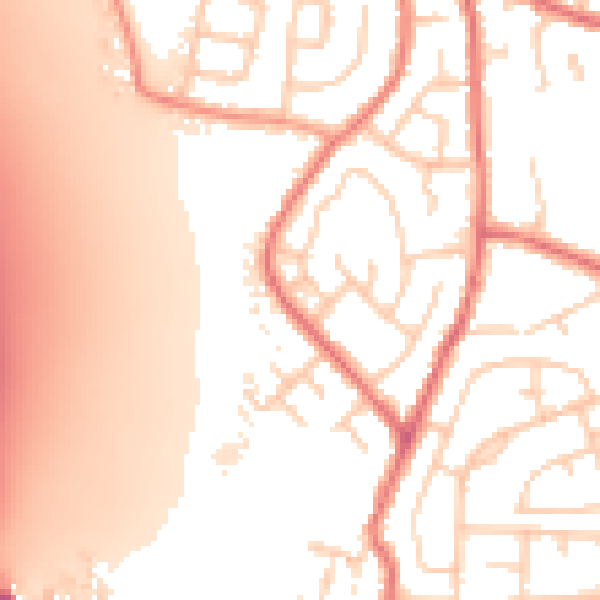 Daytime road noise heatmap for WN5 0DE