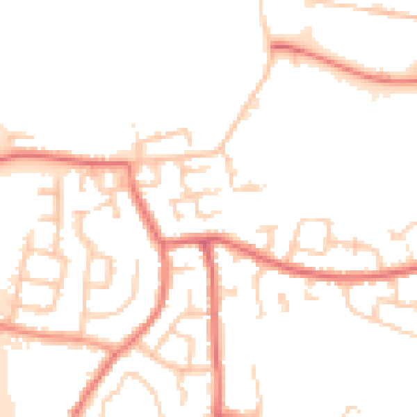 Daytime road noise heatmap for WN5 0JT