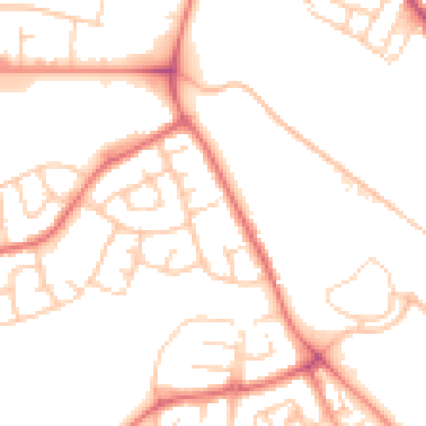 Daytime road noise heatmap for WN5 0QB