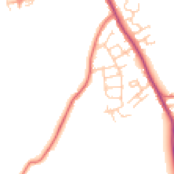 Daytime road noise heatmap for WN5 7EX