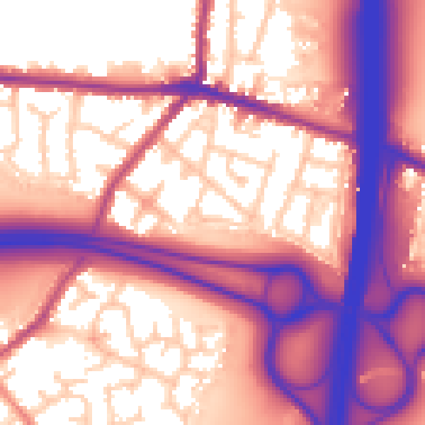 Daytime road noise heatmap for WN5 8NL