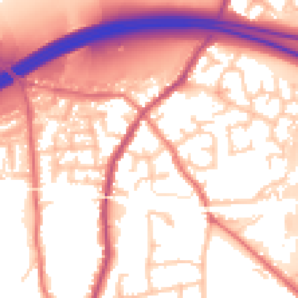 Daytime road noise heatmap for WN5 8ST