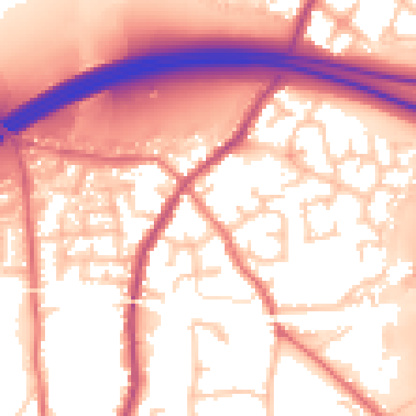 Daytime road noise heatmap for WN5 8TG