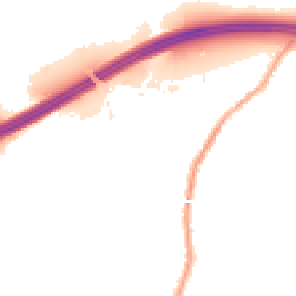 Night-time road noise heatmap for WN5 8TR
