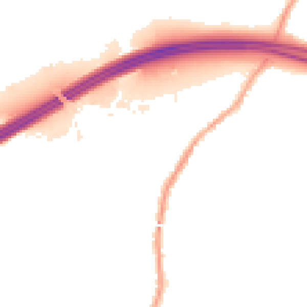 Night-time road noise heatmap for WN5 8TW
