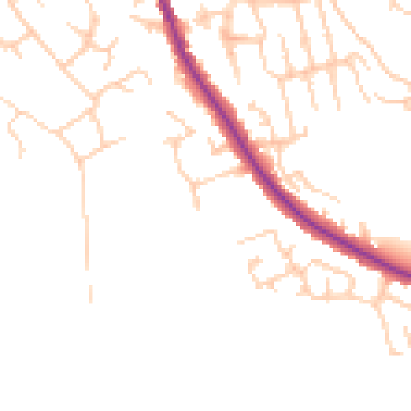 Daytime road noise heatmap for WN6 0AP