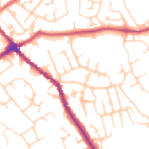 Daytime road noise heatmap for WN6 0DB