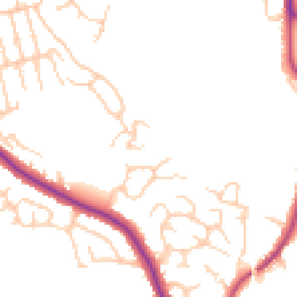 Daytime road noise heatmap for WN6 0DL