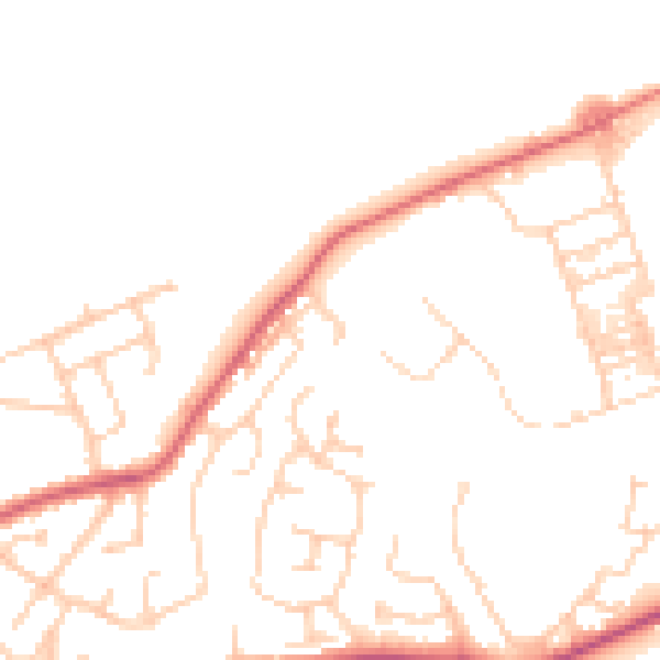 Daytime road noise heatmap for WN6 0GL