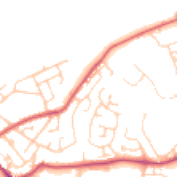 Daytime road noise heatmap for WN6 0NB