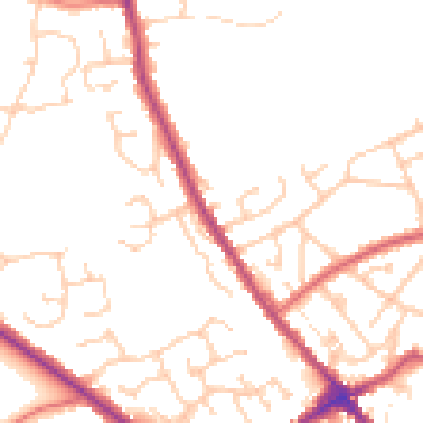 Daytime road noise heatmap for WN6 0PA