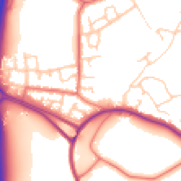 Daytime road noise heatmap for WN6 0SX