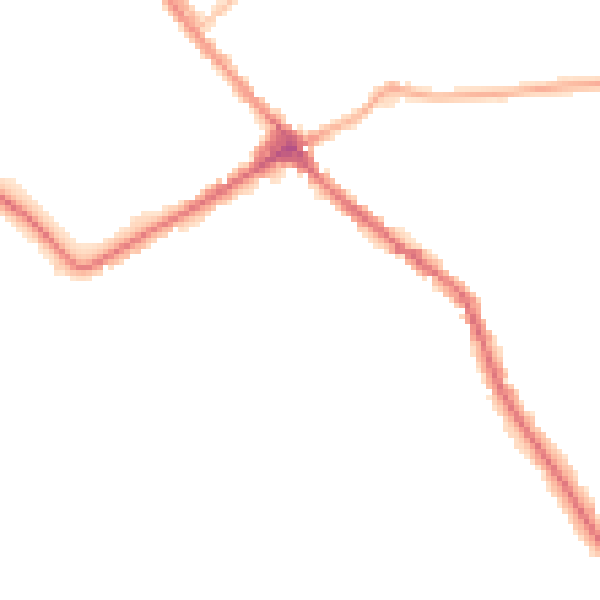 Night-time road noise heatmap for WN6 0TP