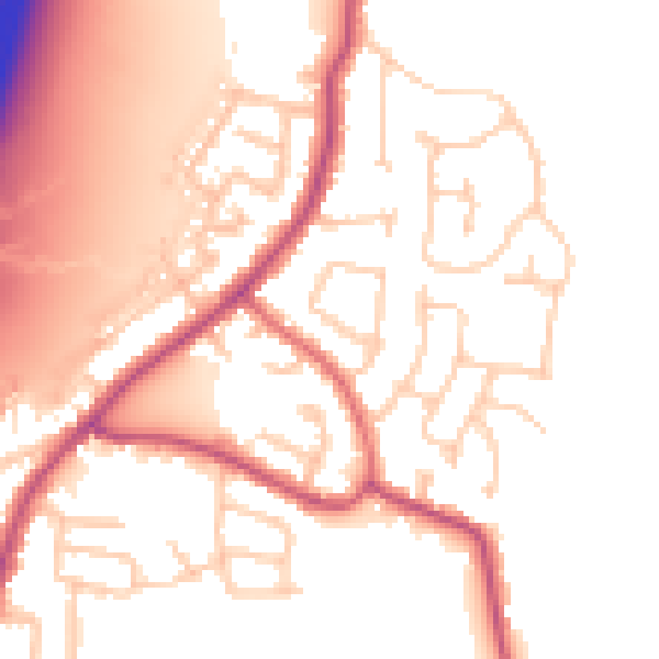 Daytime road noise heatmap for WN6 8AU