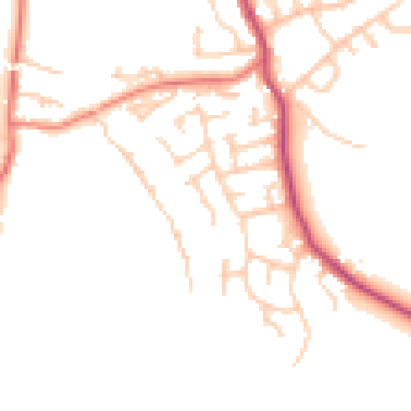 Daytime road noise heatmap for WN6 8DT