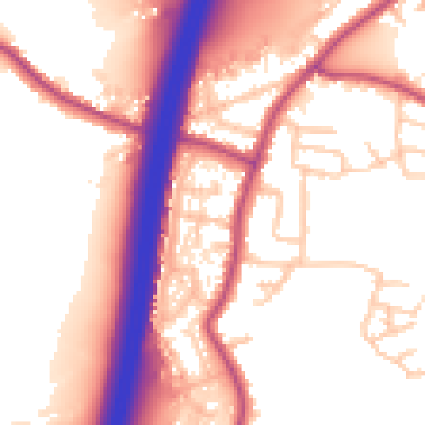 Daytime road noise heatmap for WN6 8EJ