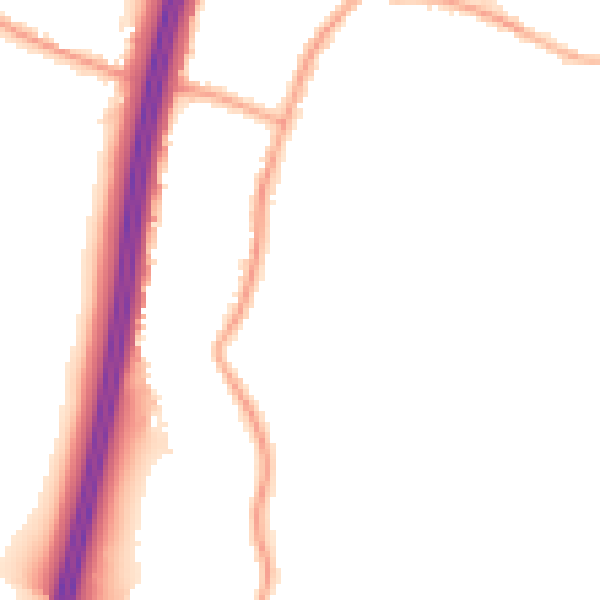 Night-time road noise heatmap for WN6 8HR