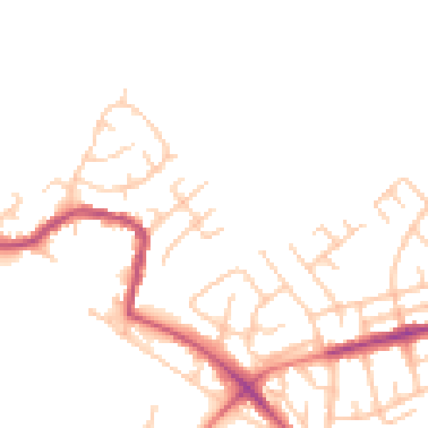 Daytime road noise heatmap for WN6 8JY