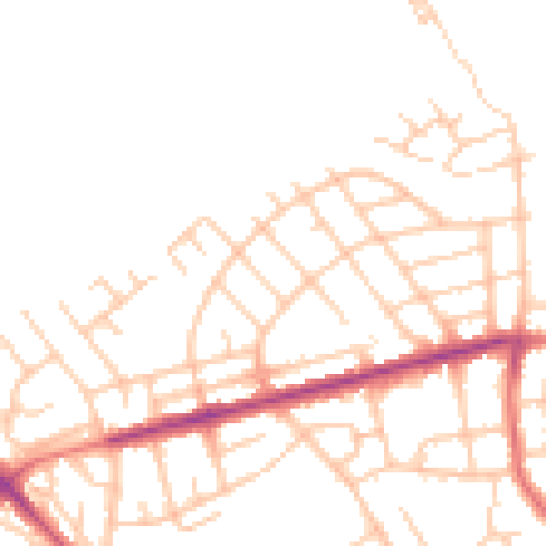 Daytime road noise heatmap for WN6 8NR