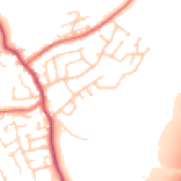 Daytime road noise heatmap for WN6 9JH