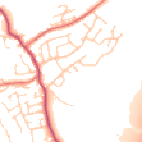 Daytime road noise heatmap for WN6 9JQ
