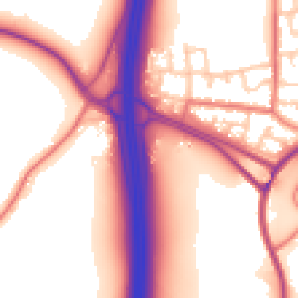 Daytime road noise heatmap for WN6 9RA