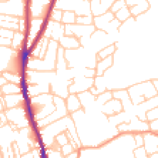 Daytime road noise heatmap for WR1 1AF