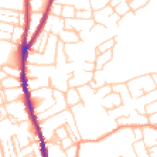 Daytime road noise heatmap for WR1 1AG