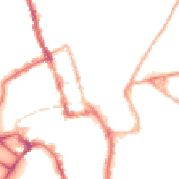 Night-time road noise heatmap for WR1 1AH