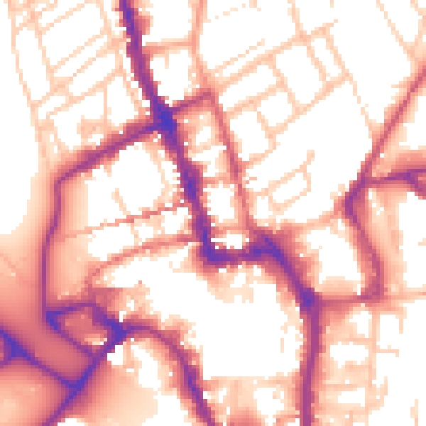 Daytime road noise heatmap for WR1 1DB