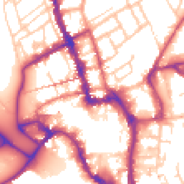 Daytime road noise heatmap for WR1 1DD
