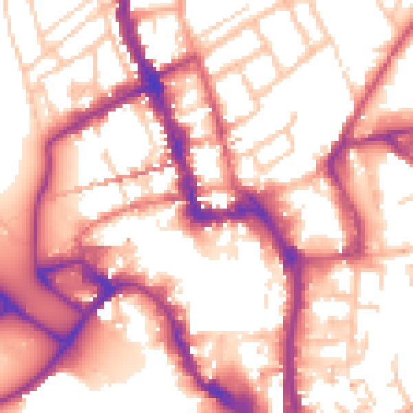 Daytime road noise heatmap for WR1 1DG
