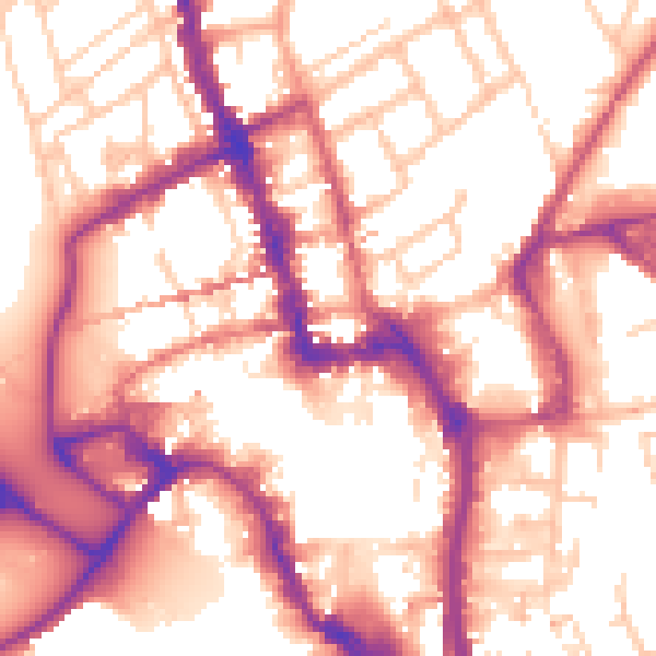 Daytime road noise heatmap for WR1 1DL