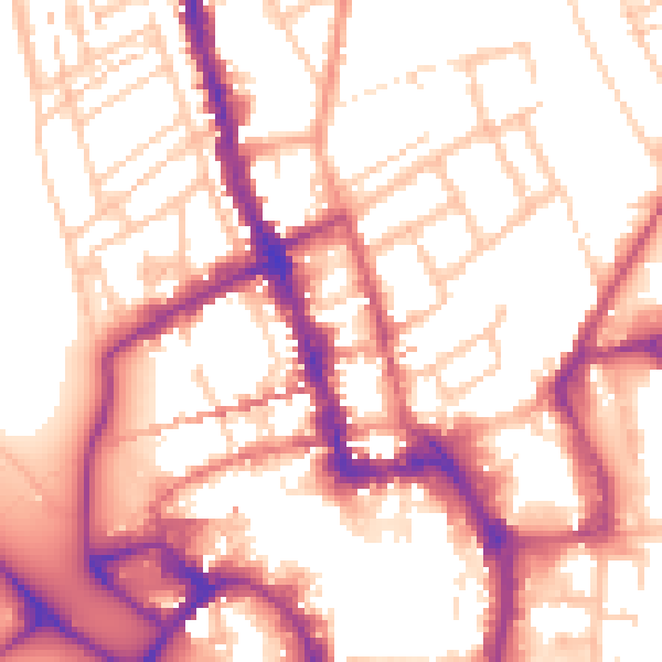 Daytime road noise heatmap for WR1 1DN