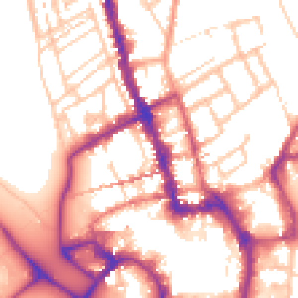 Daytime road noise heatmap for WR1 1EE