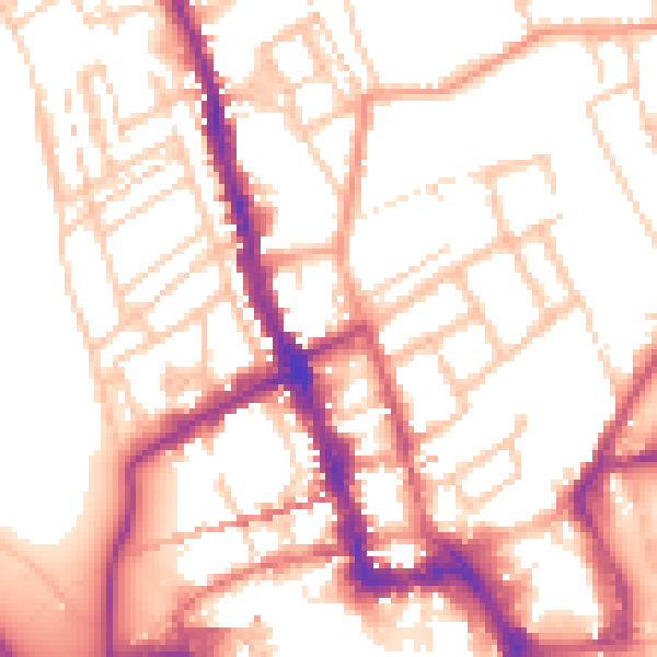 Daytime road noise heatmap for WR1 1HA