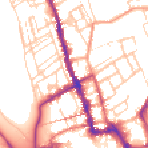 Daytime road noise heatmap for WR1 1HD