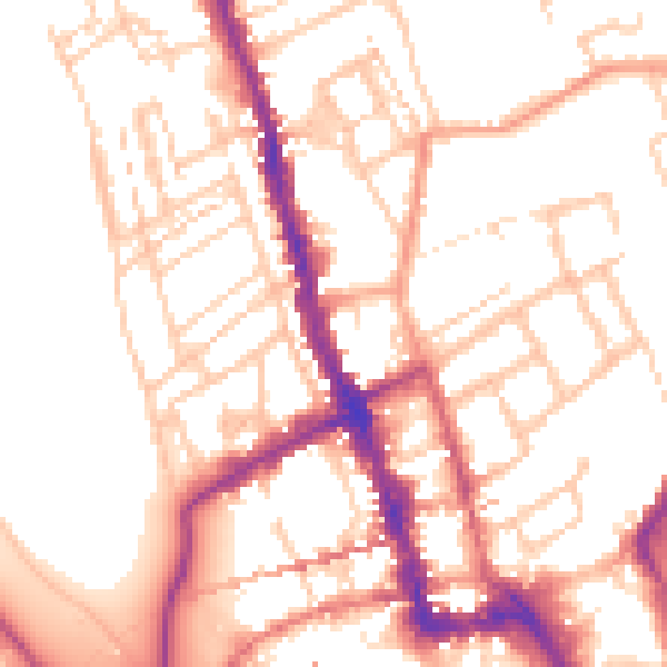 Daytime road noise heatmap for WR1 1HL