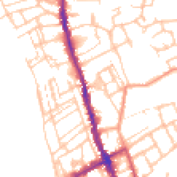 Daytime road noise heatmap for WR1 1HS