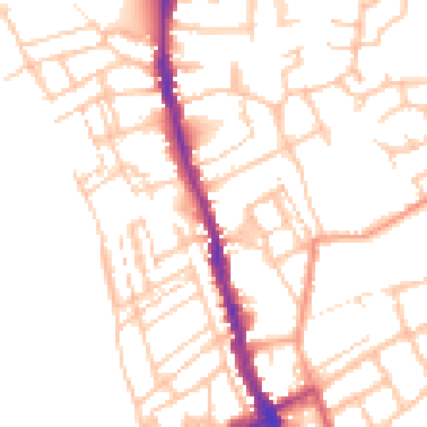 Daytime road noise heatmap for WR1 1HT