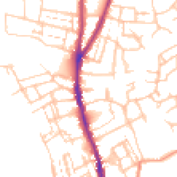 Daytime road noise heatmap for WR1 1JB