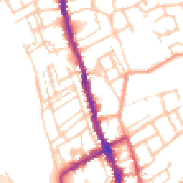 Daytime road noise heatmap for WR1 1JD