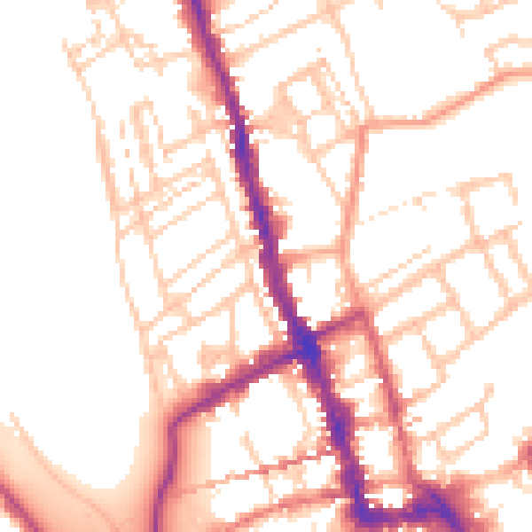 Daytime road noise heatmap for WR1 1JL