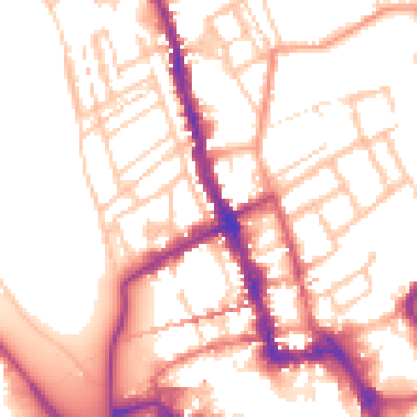 Daytime road noise heatmap for WR1 1JR